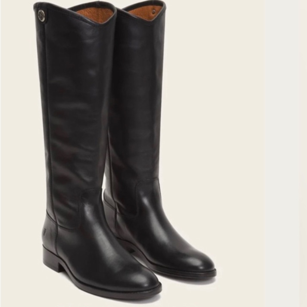 Frye Melissa Button 2 Tall Black Equestrian Style Boots, 9